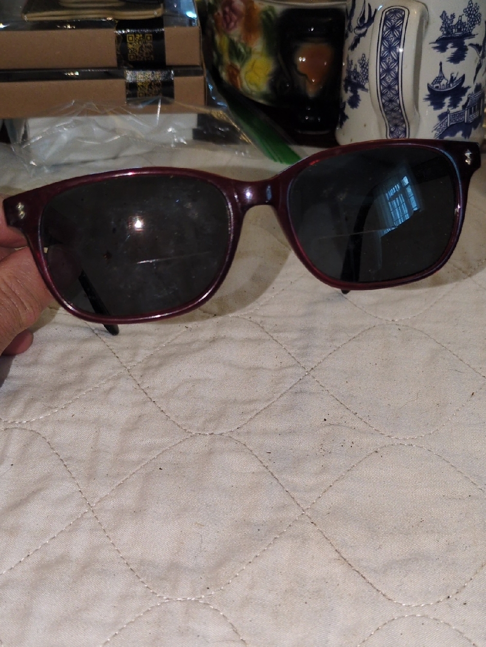 Ernest Hemingway H4617 Men's Sunglasses in Dark Maroon Frame with Black Lenses